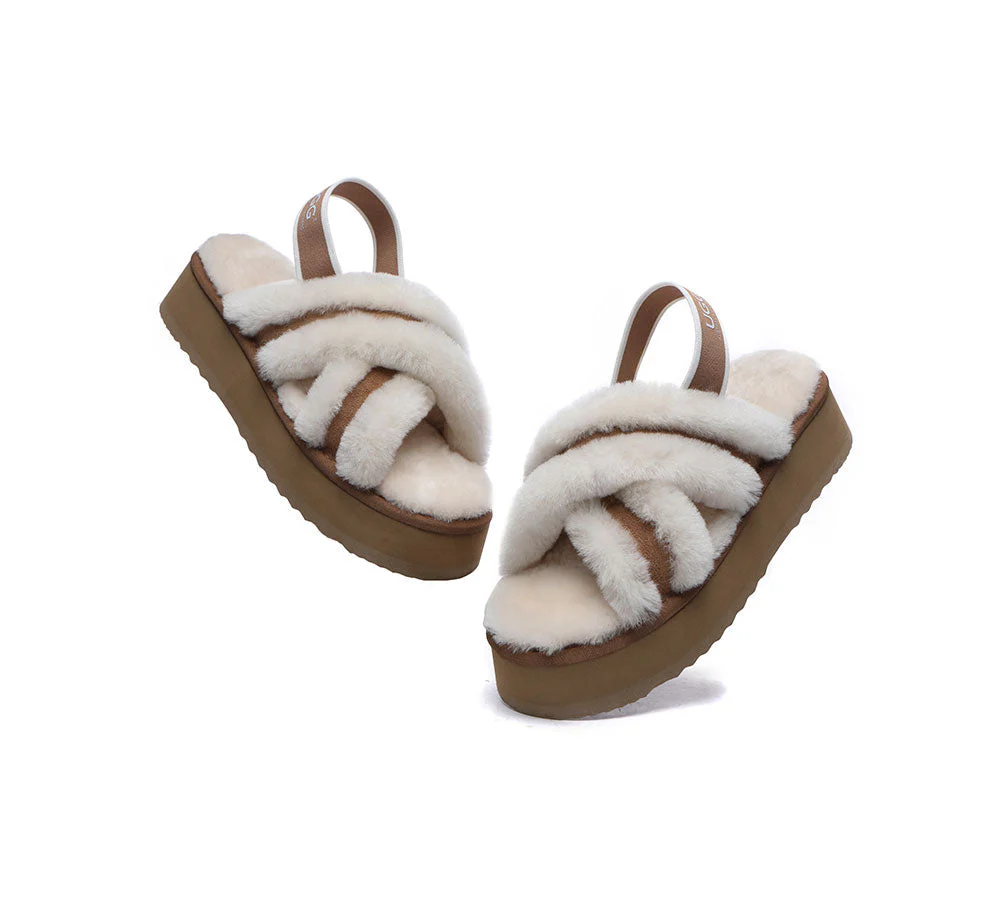AUSTRALIAN SHEPHERD® UGG Women Crossover Platform Fluffy Slides Aditi - Image 11