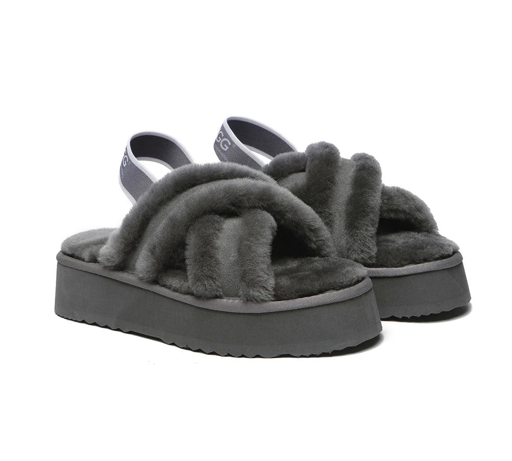 AUSTRALIAN SHEPHERD® UGG Women Crossover Platform Fluffy Slides Aditi - Image 14