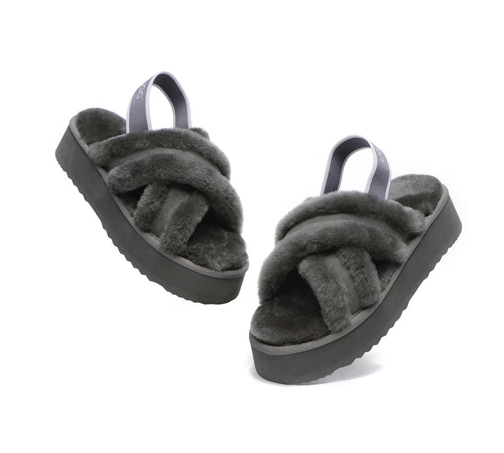 AUSTRALIAN SHEPHERD® UGG Women Crossover Platform Fluffy Slides Aditi - Image 17