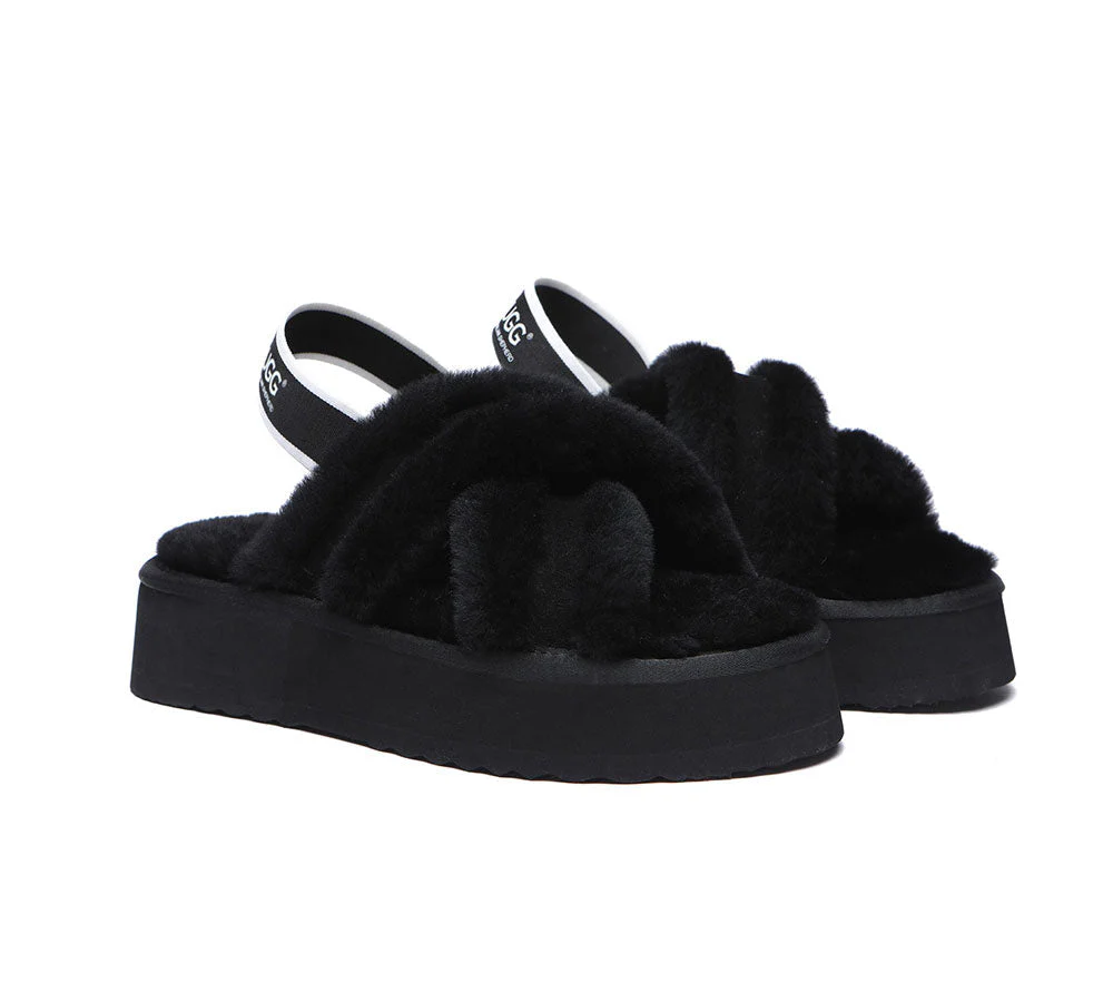 AUSTRALIAN SHEPHERD® UGG Women Crossover Platform Fluffy Slides Aditi - Image 20