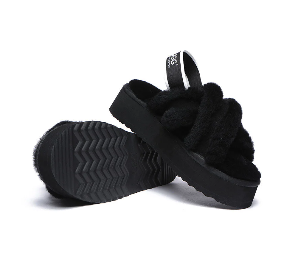 AUSTRALIAN SHEPHERD® UGG Women Crossover Platform Fluffy Slides Aditi - Image 21