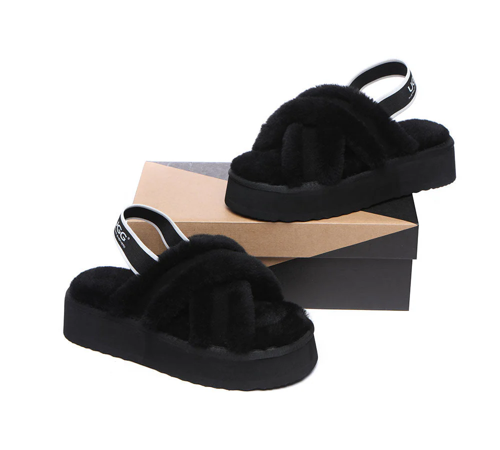 AUSTRALIAN SHEPHERD® UGG Women Crossover Platform Fluffy Slides Aditi - Image 22