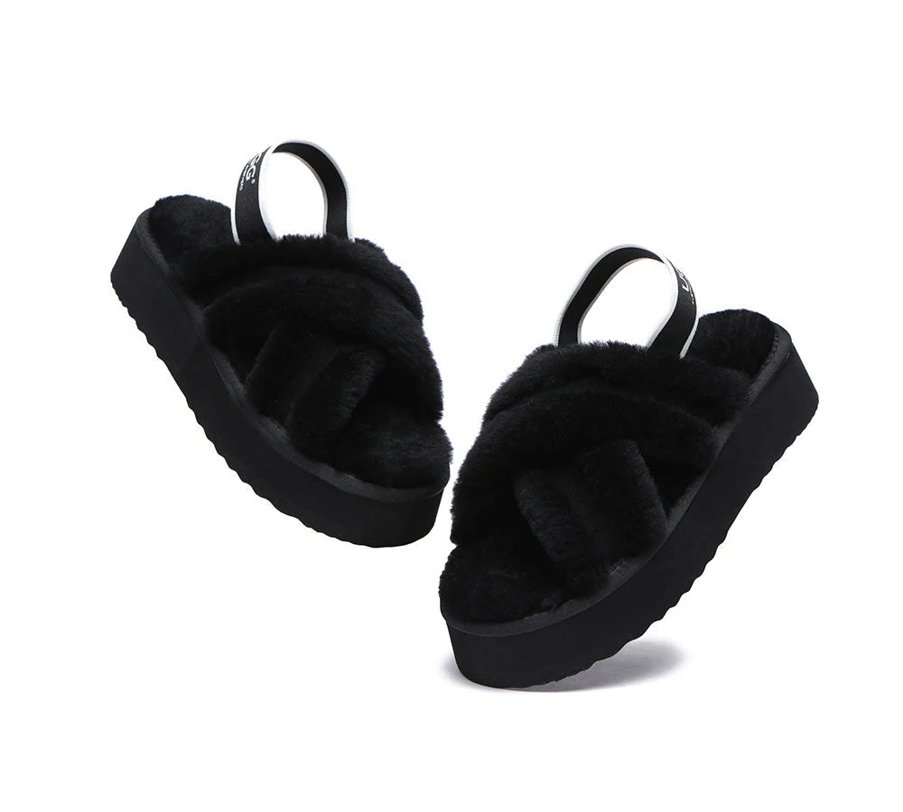 AUSTRALIAN SHEPHERD® UGG Women Crossover Platform Fluffy Slides Aditi - Image 23