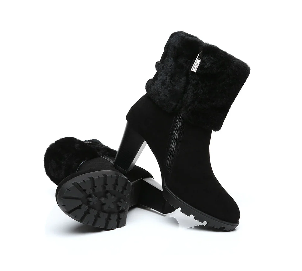 AUSTRALIAN SHEPHERD® UGG Women Shearling Zipper Heel Fashion Boots Candice - Image 10