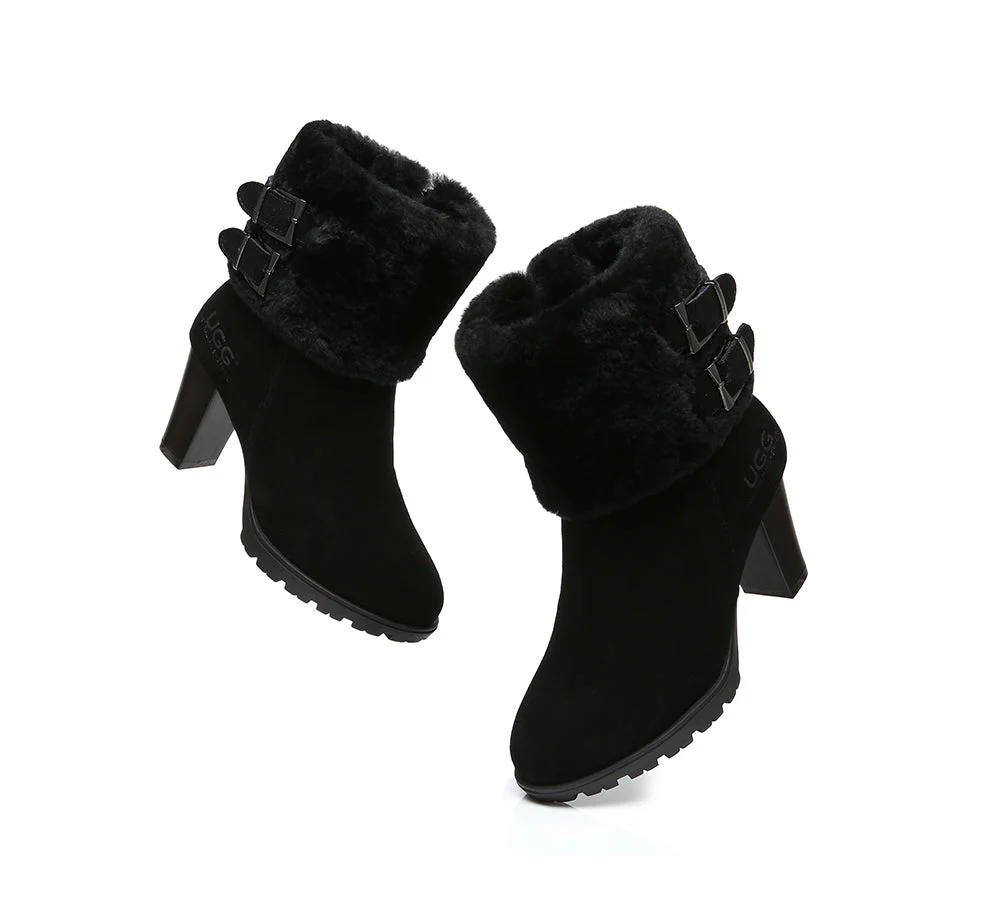 AUSTRALIAN SHEPHERD® UGG Women Shearling Zipper Heel Fashion Boots Candice - Image 12