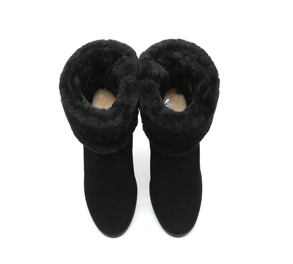 AUSTRALIAN SHEPHERD® UGG Women Shearling Zipper Heel Fashion Boots Candice - Image 13