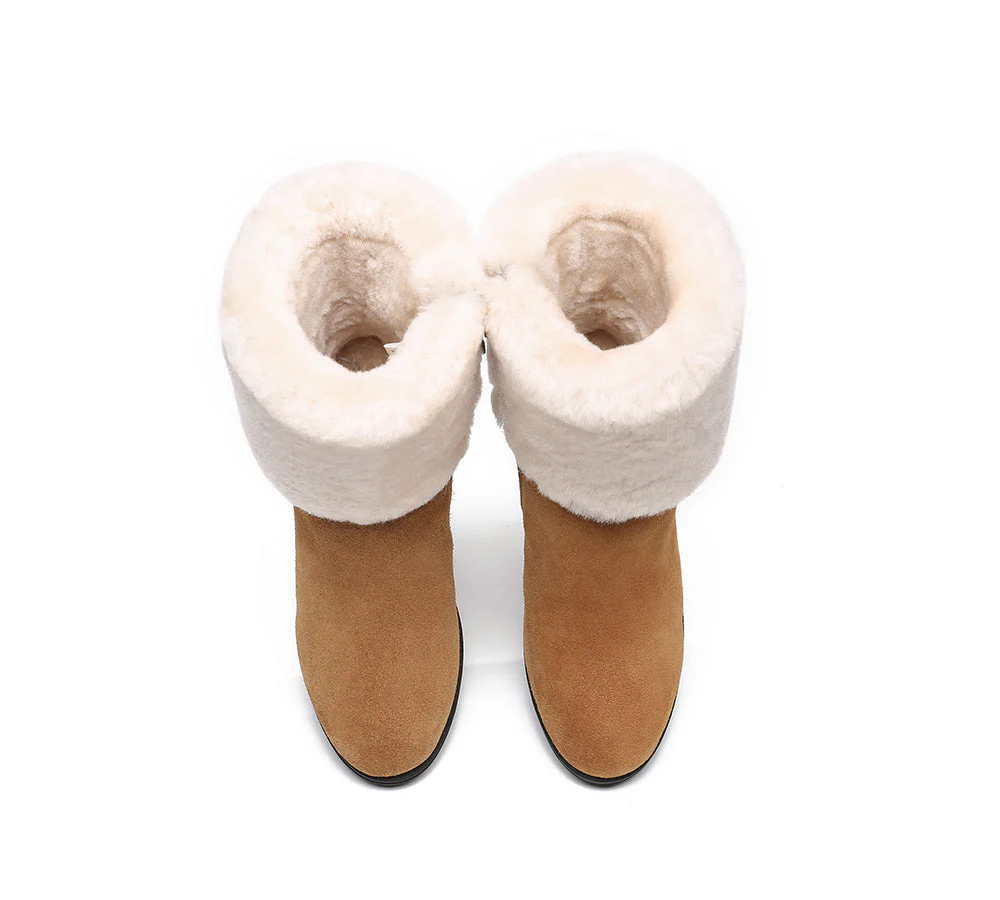 AUSTRALIAN SHEPHERD® UGG Women Shearling Zipper Heel Fashion Boots Candice - Image 7
