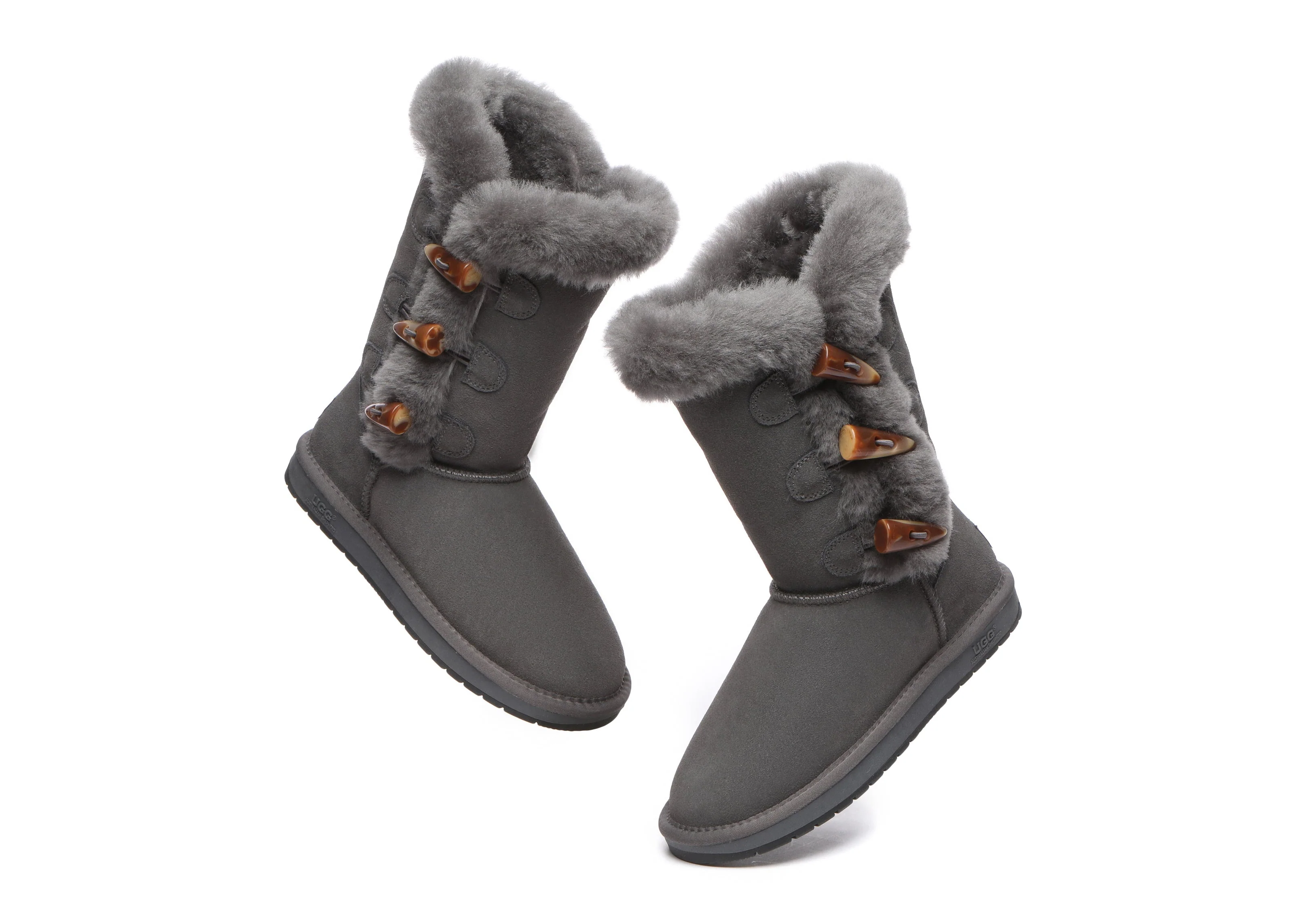 AUSTRALIAN SHEPHERD® UGG Women Sheepskin Wool Horn Toggle Closure Tall Boots Tamari - Image 11