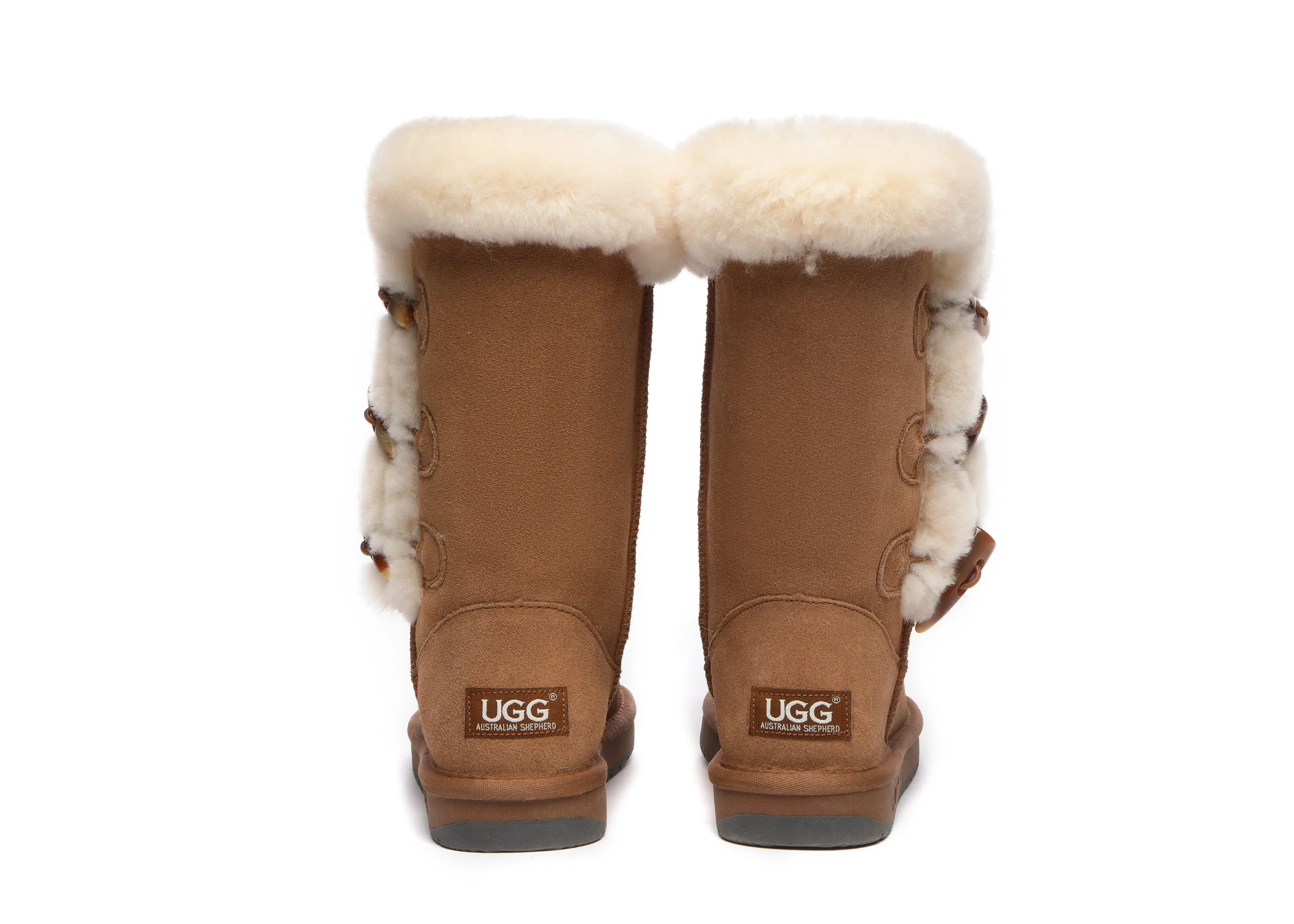 AUSTRALIAN SHEPHERD® UGG Women Sheepskin Wool Horn Toggle Closure Tall Boots Tamari - Image 7