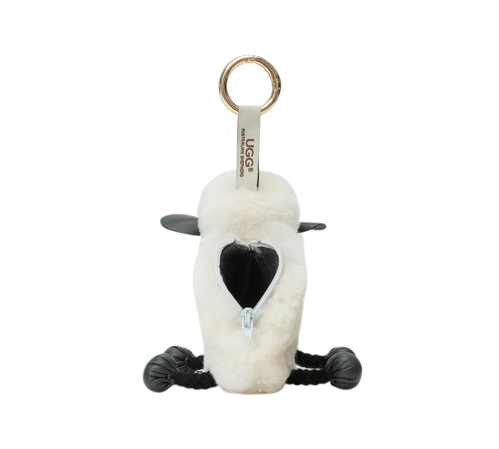 AUSTRALIAN SHEPHERD® UGG Wool Sheep Plush Keychain Woola Purse - Image 3