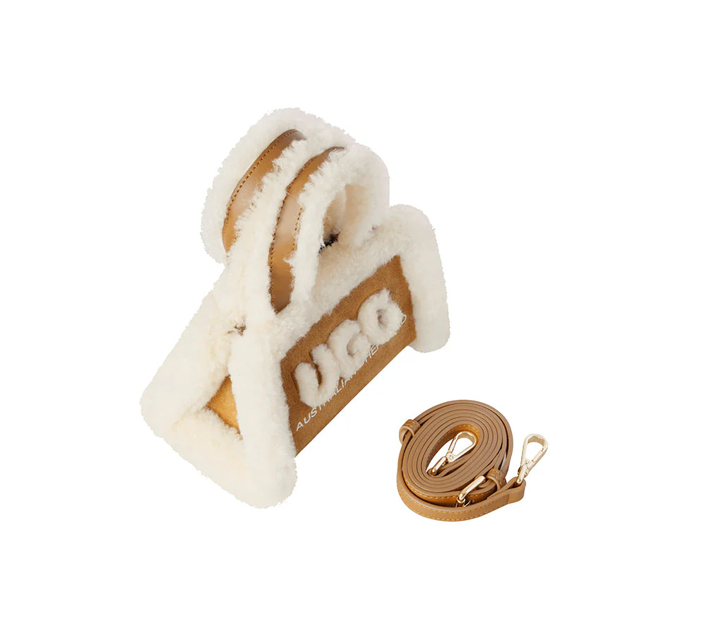 AUSTRALIAN SHEPHERD® Women Fluffy Shearling Strap Over Shoulder Bag Momo - Image 7