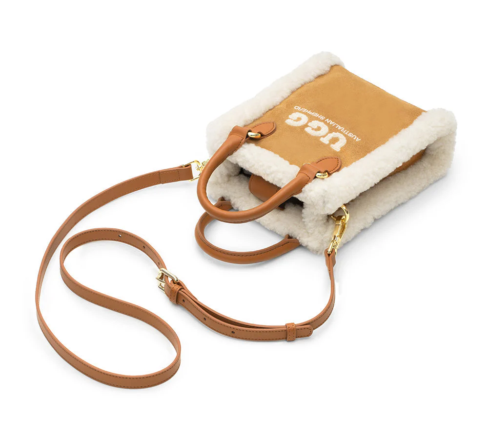 AUSTRALIAN SHEPHERD® Women Fluffy Wool Adjustable Strap Over Shoulder Charlie Bag - Image 5
