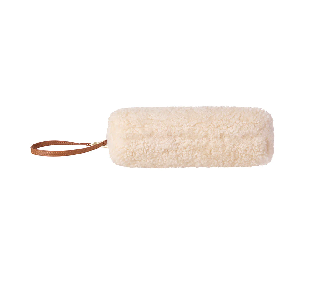 AUSTRALIAN SHEPHERD® Women Fluffy Wool Pouch Wristlet Bag Wooly - Image 3