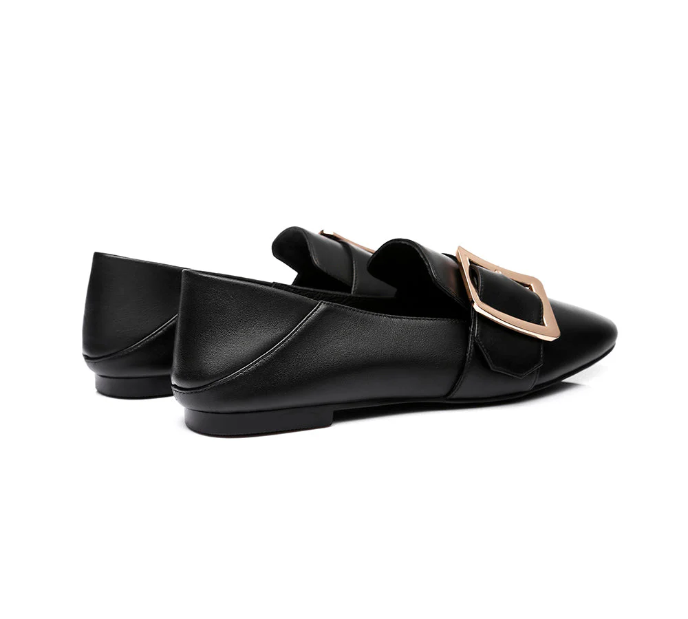 AUSTRALIAN SHEPHERD® Women Leather Square Buckle Almond Toe Flat Loafers Sally - Image 15