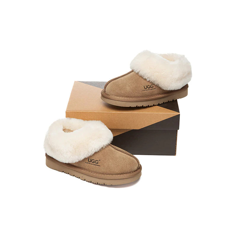 AUSTRALIAN SHEPHERD® UGG Slippers Kids Sheepskin Wool Ankle Homey - Image 4