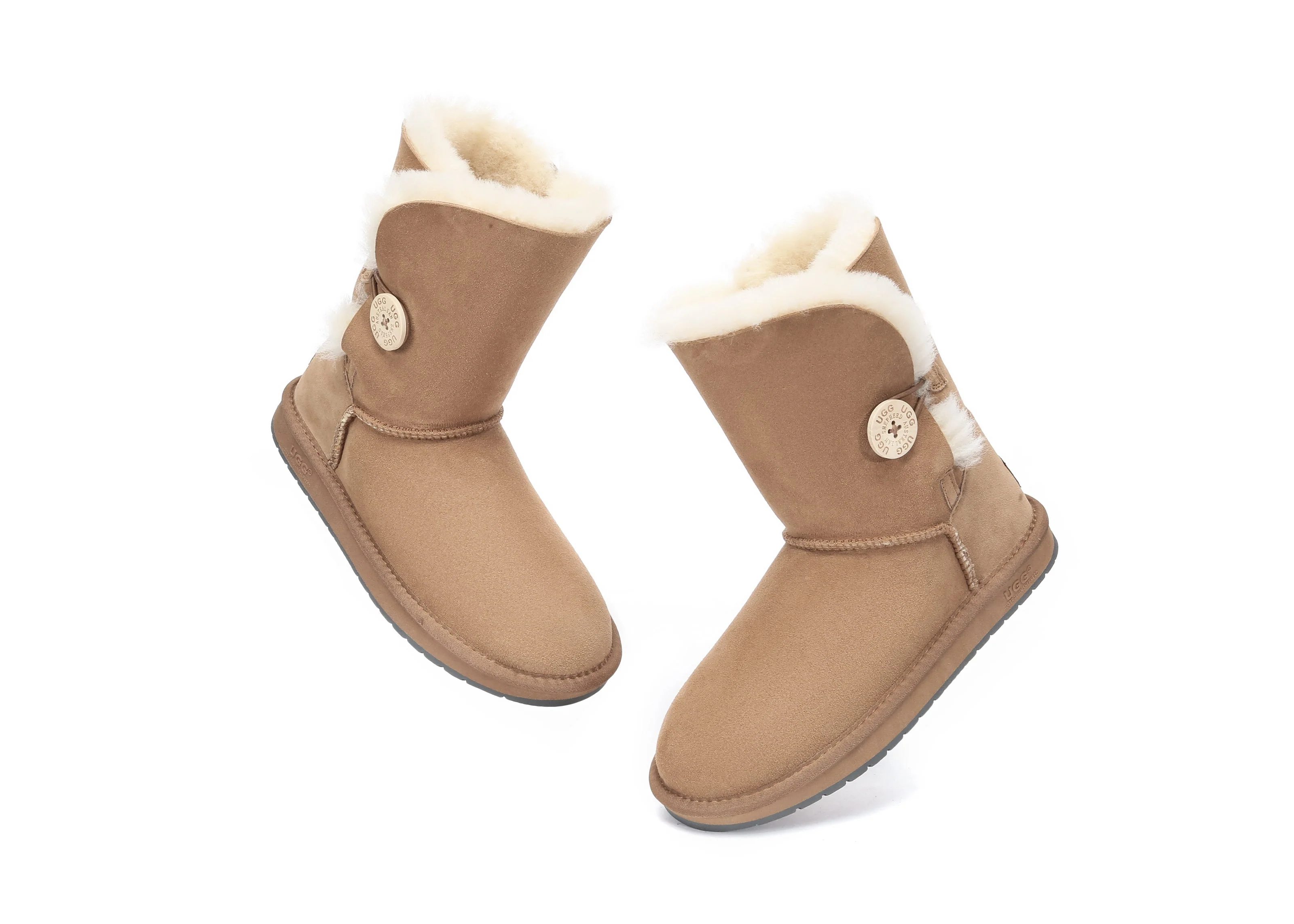 UGG Boots Double Face Sheepskin Short Button - Image 5