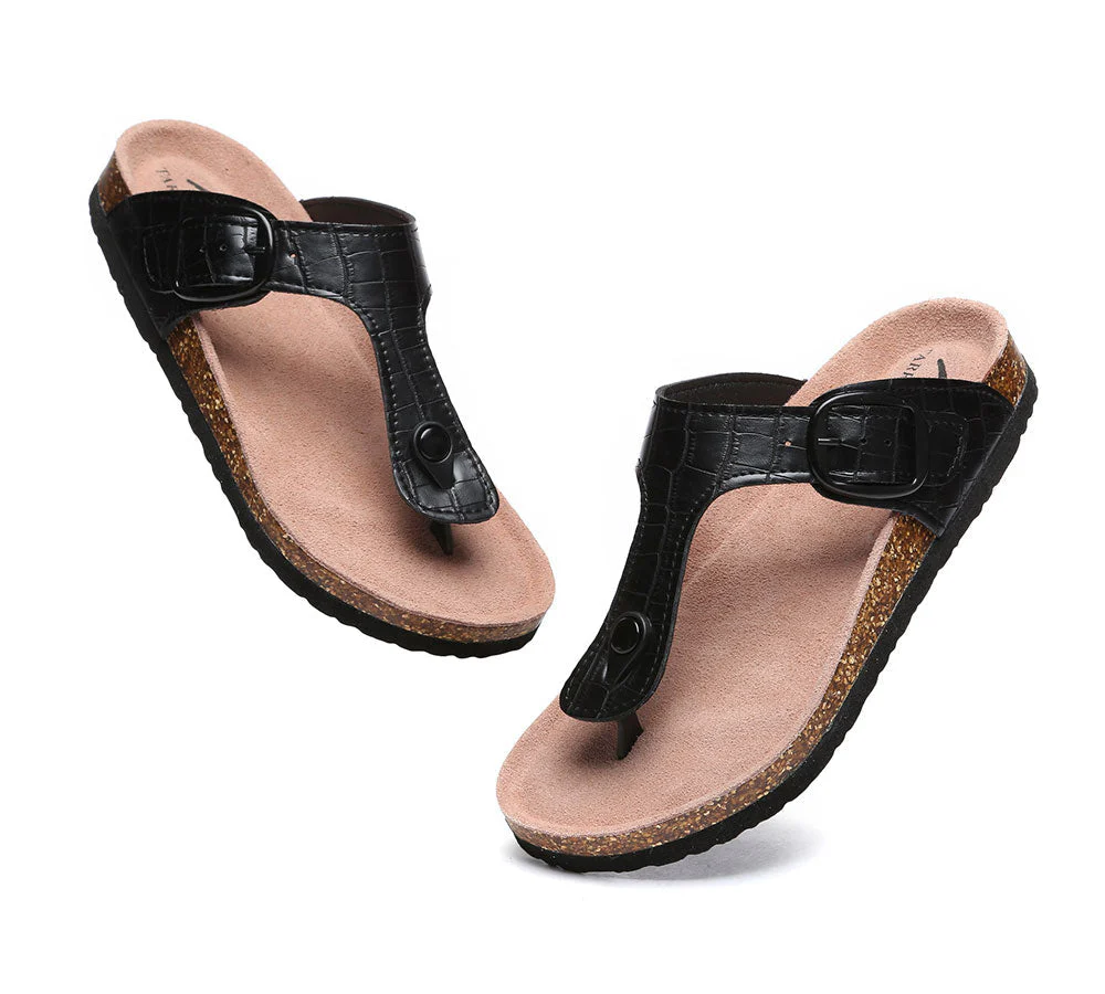 TARRAMARRA® UGG Adjustable Strap Embossed Summer Beach Thong Sandal Slides Lindsay - Image 12