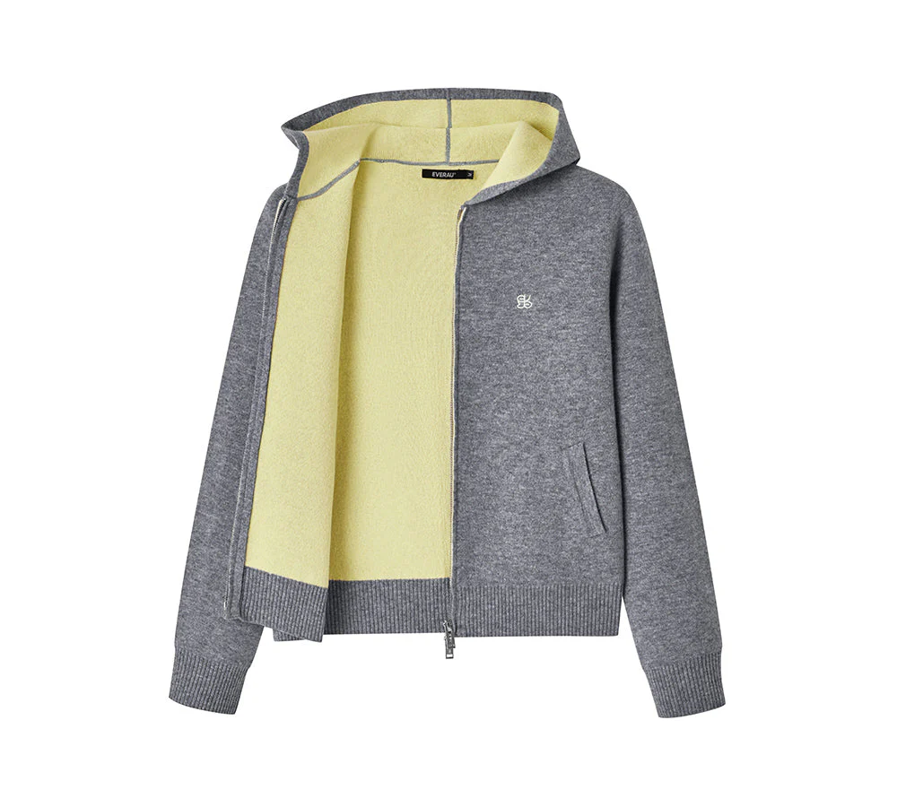 EVERAU® 100% Wool Cardigan Knitwear Zip Hoodie Tanno - Image 11