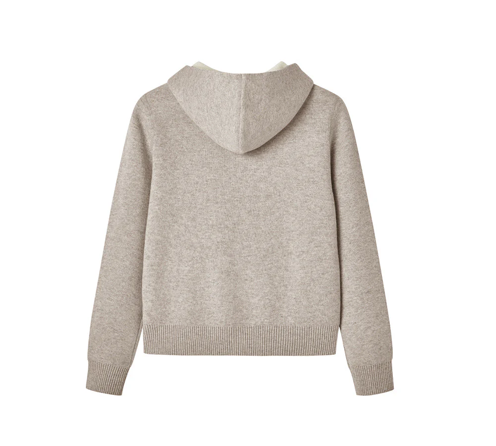 EVERAU® 100% Wool Cardigan Knitwear Zip Hoodie Tanno - Image 3