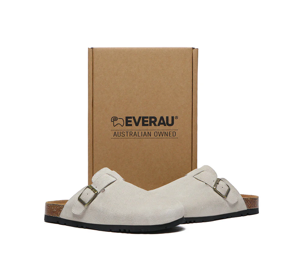 EVERAU® Adjustable Buckled Straps Slip-on Flat Sandal Slides Mason - Image 11