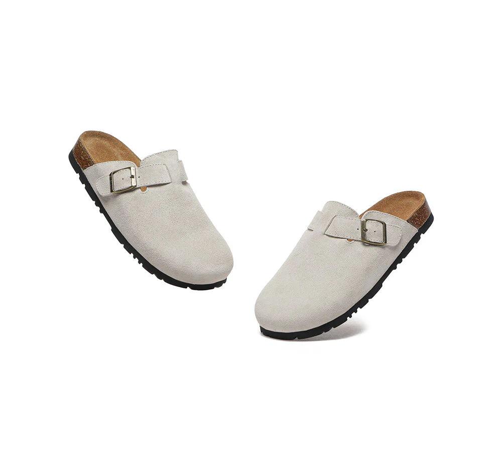 EVERAU® Adjustable Buckled Straps Slip-on Flat Sandal Slides Mason - Image 12