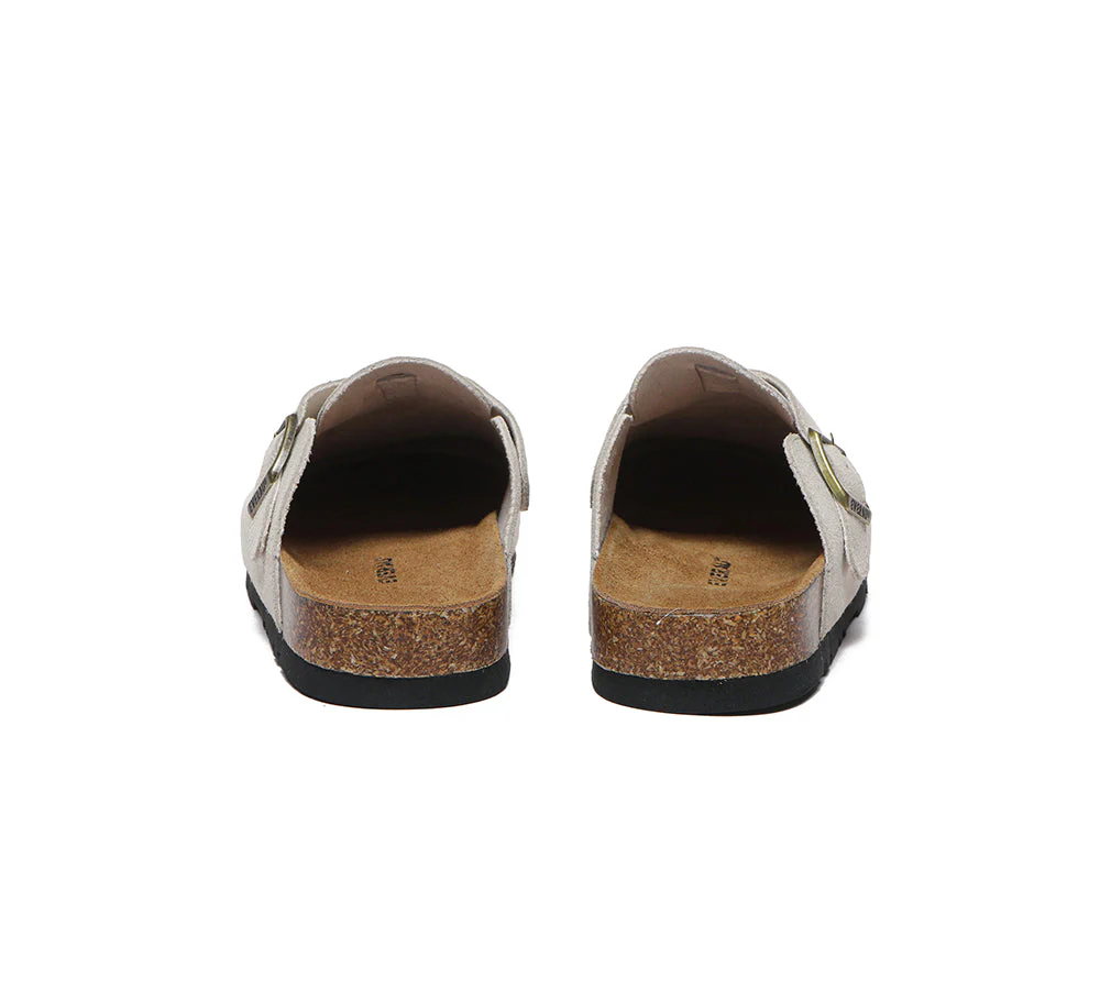 EVERAU® Adjustable Buckled Straps Slip-on Flat Sandal Slides Mason - Image 14