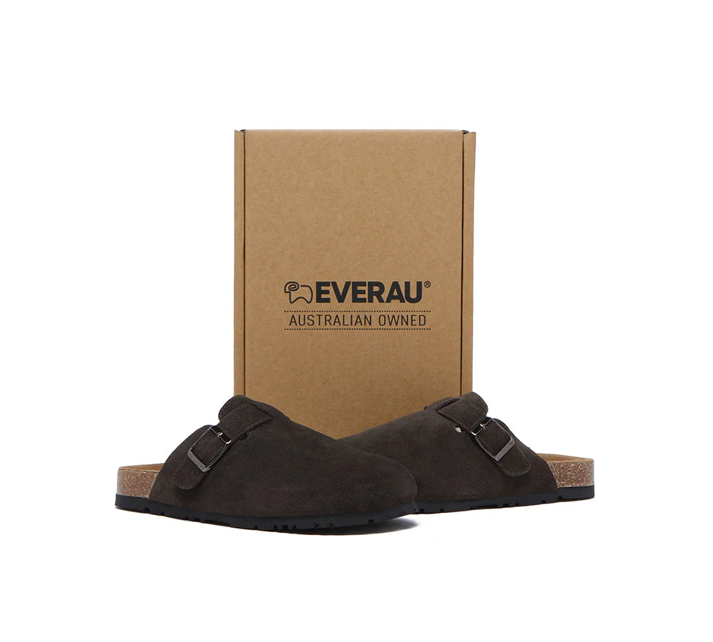 EVERAU® Adjustable Buckled Straps Slip-on Flat Sandal Slides Mason - Image 17