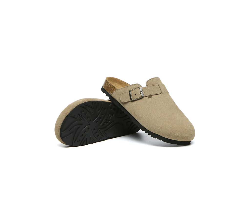 EVERAU® Adjustable Buckled Straps Slip-on Flat Sandal Slides Mason - Image 22