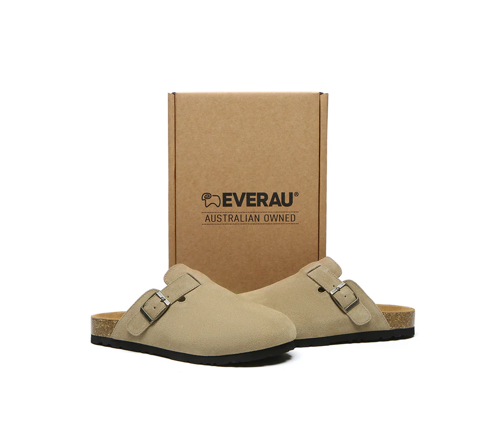 EVERAU® Adjustable Buckled Straps Slip-on Flat Sandal Slides Mason - Image 23