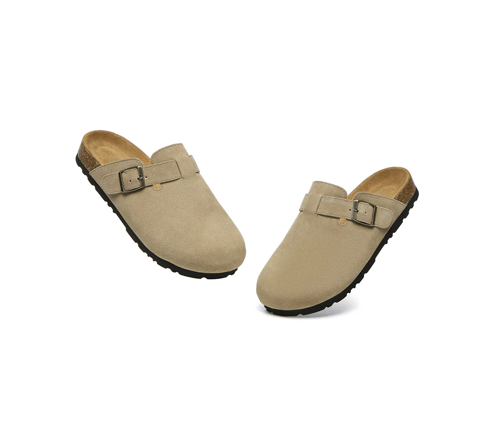 EVERAU® Adjustable Buckled Straps Slip-on Flat Sandal Slides Mason - Image 24