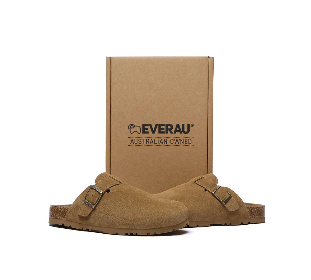EVERAU® Adjustable Buckled Straps Slip-on Flat Sandal Slides Mason - Image 5