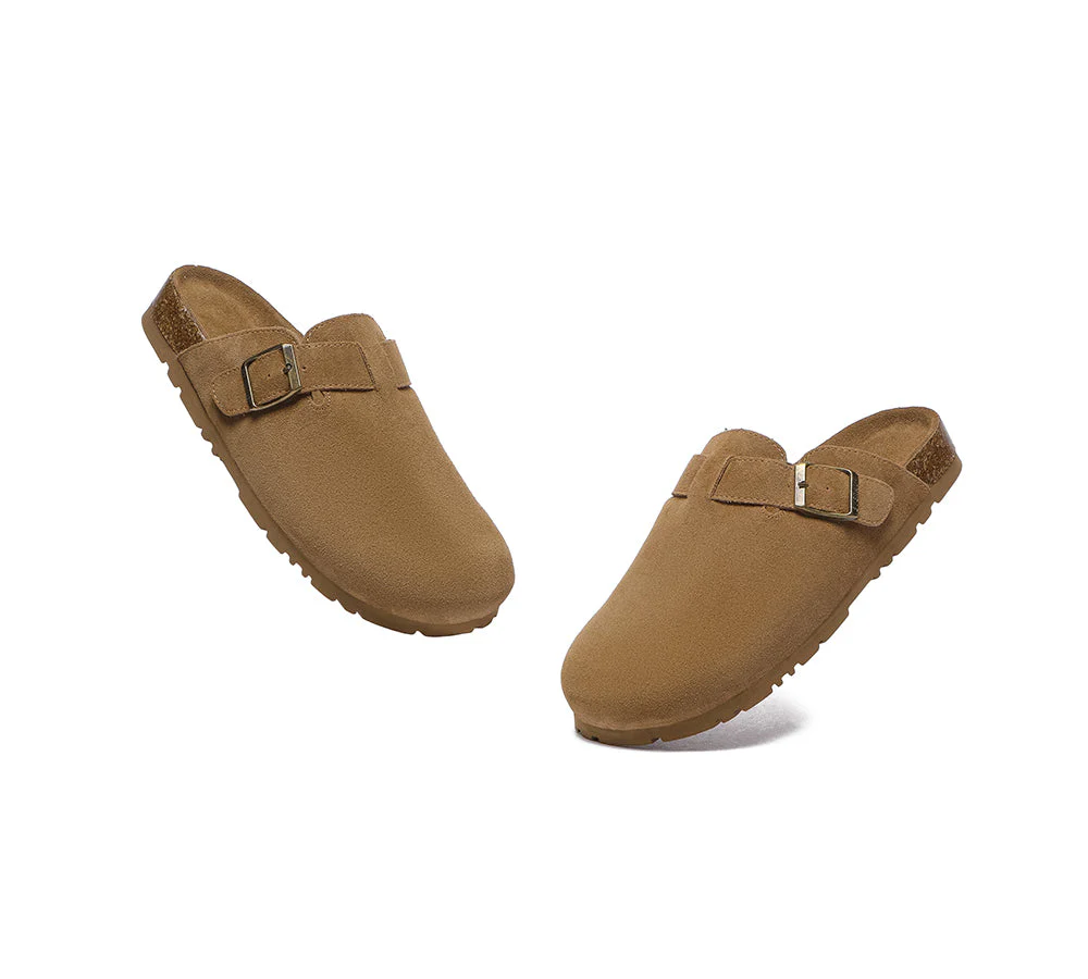 EVERAU® Adjustable Buckled Straps Slip-on Flat Sandal Slides Mason - Image 6