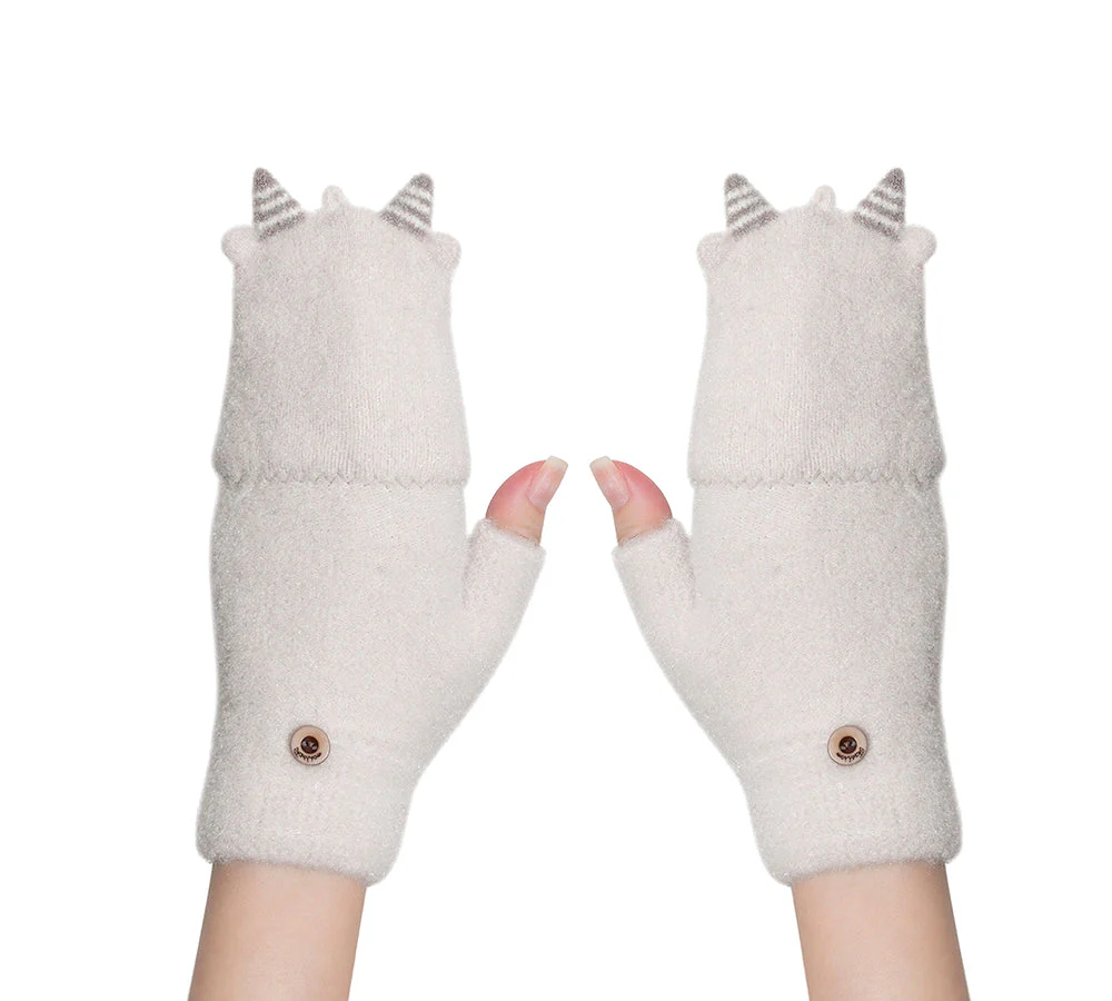 EVERAU® Fingerless Ultra Plush Knit Ewe Gloves - Image 10