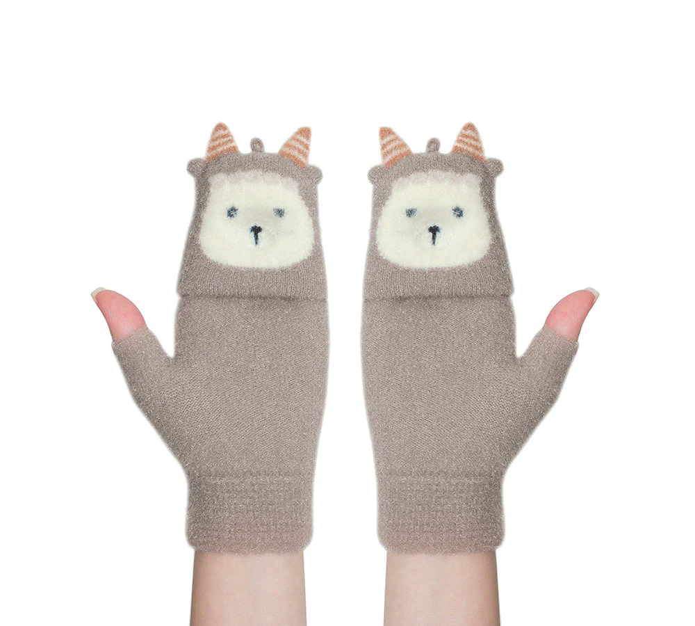 EVERAU® Fingerless Ultra Plush Knit Ewe Gloves - Image 17