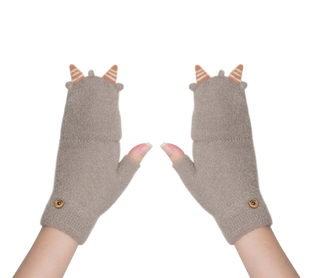 EVERAU® Fingerless Ultra Plush Knit Ewe Gloves - Image 18