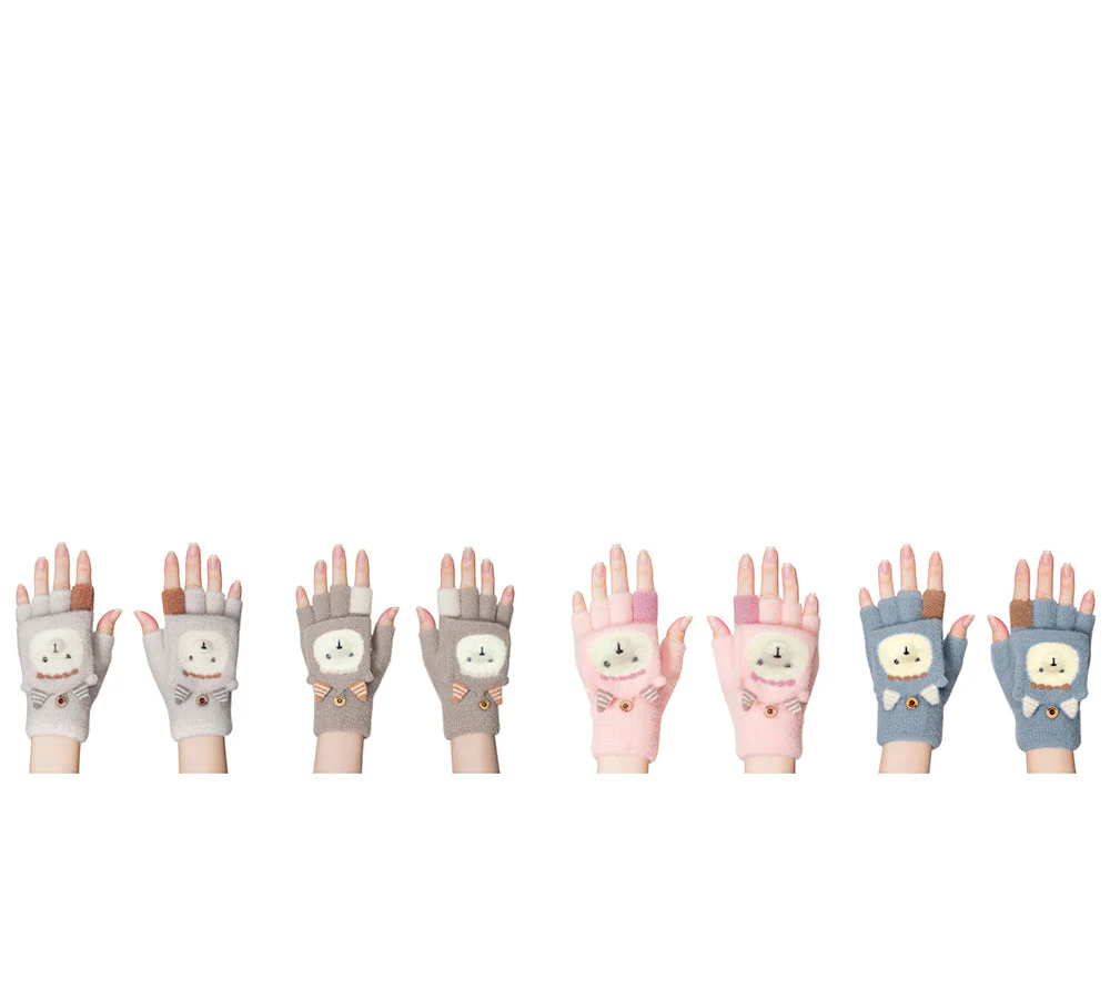 EVERAU® Fingerless Ultra Plush Knit Ewe Gloves - Image 2