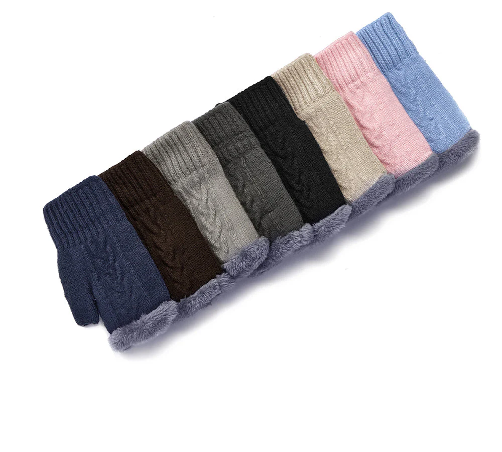 EVERAU® Fingerless Ultra Plush Knit Gloves