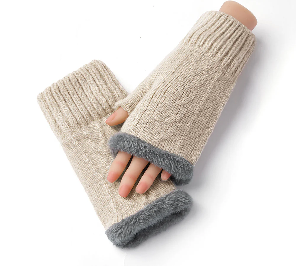 EVERAU® Fingerless Ultra Plush Knit Gloves - Image 12