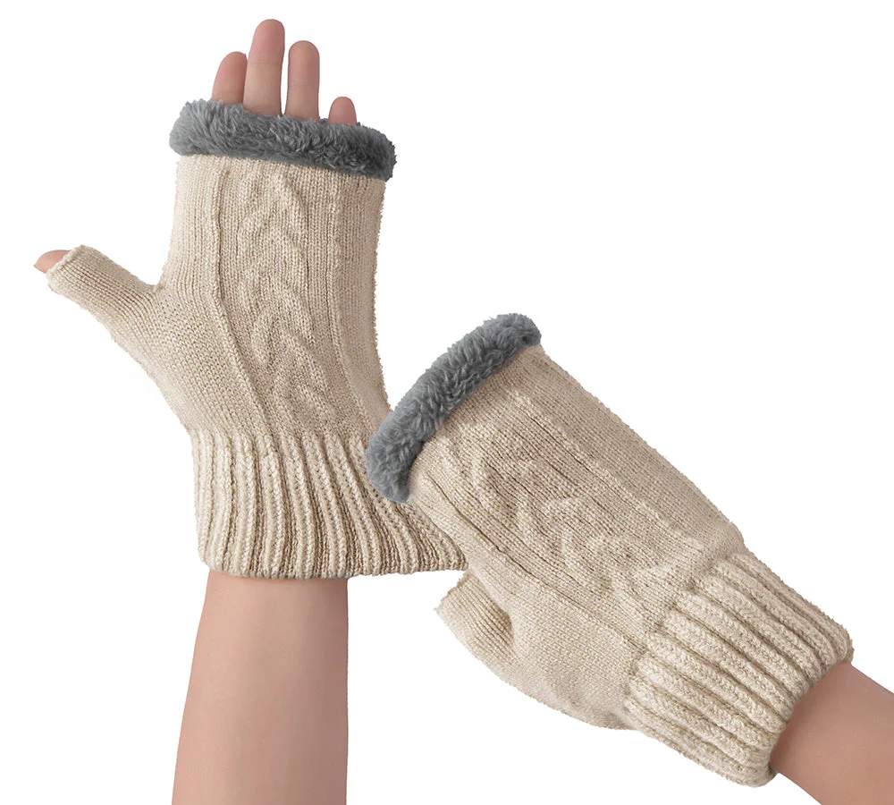 EVERAU® Fingerless Ultra Plush Knit Gloves - Image 13