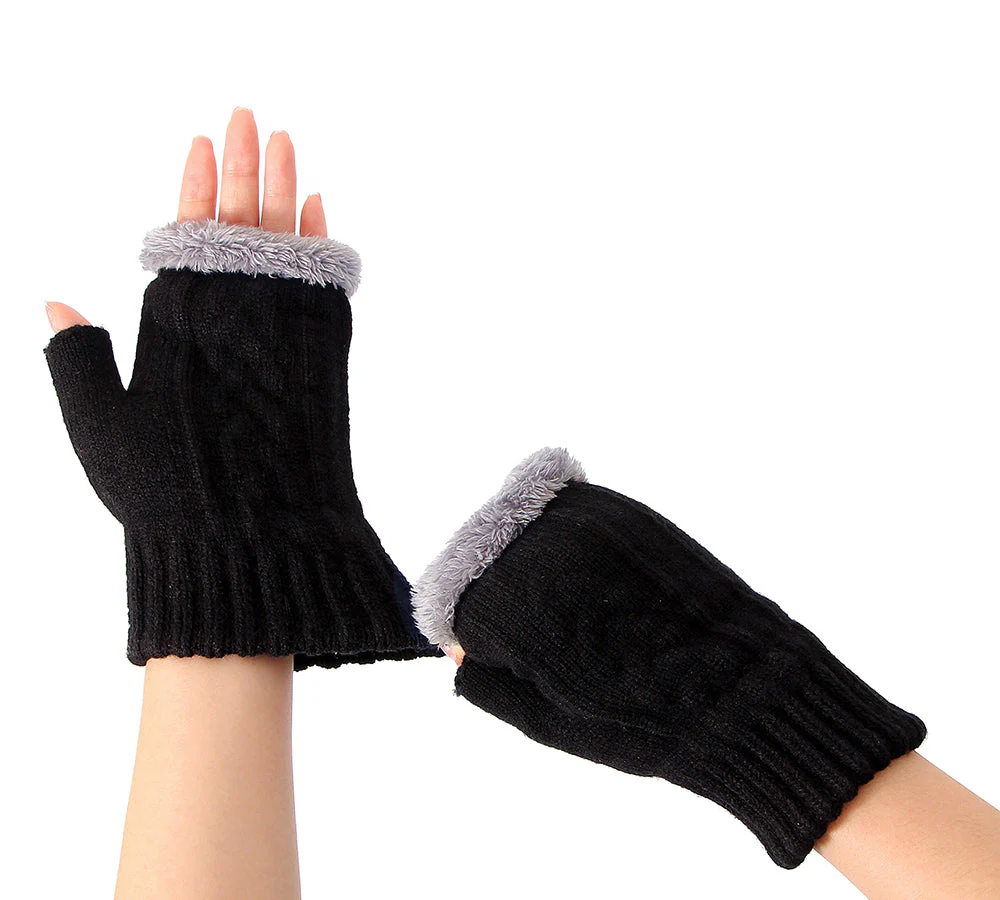 EVERAU® Fingerless Ultra Plush Knit Gloves - Image 19