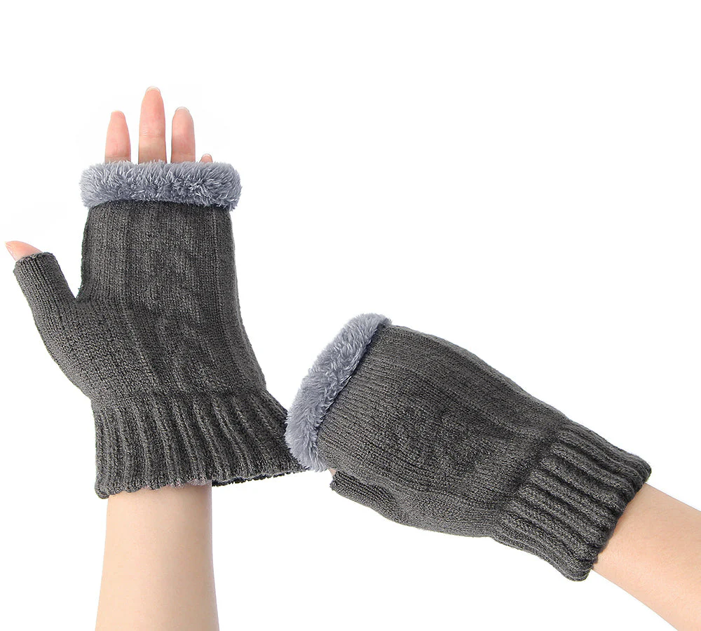 EVERAU® Fingerless Ultra Plush Knit Gloves - Image 25