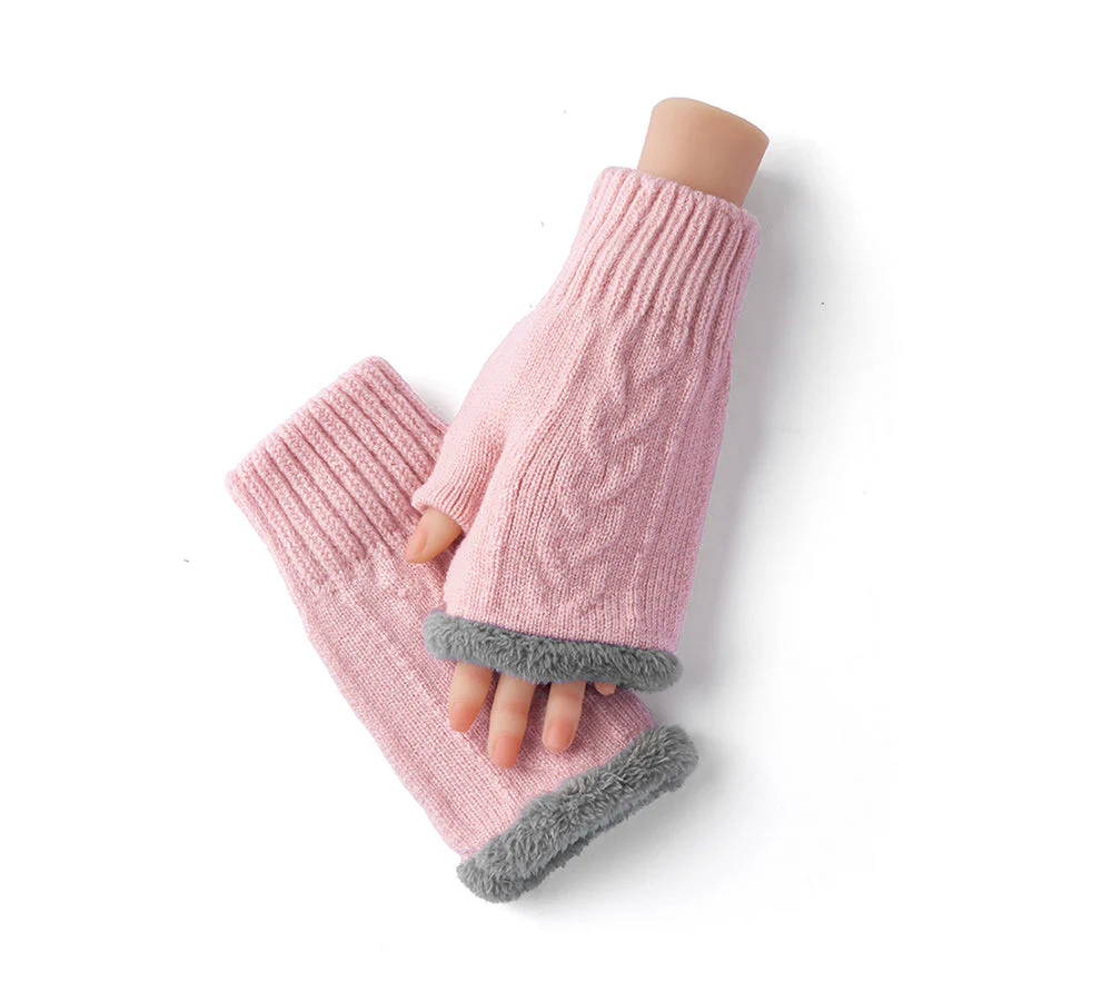 EVERAU® Fingerless Ultra Plush Knit Gloves - Image 42