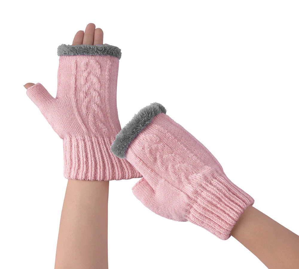 EVERAU® Fingerless Ultra Plush Knit Gloves - Image 43