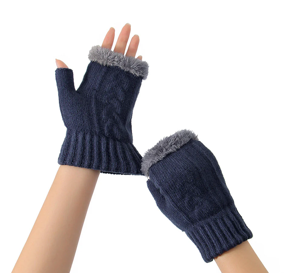 EVERAU® Fingerless Ultra Plush Knit Gloves - Image 49