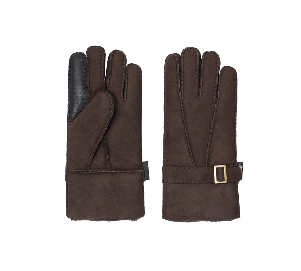 EVERAU® Fluffy Sheepskin Wool Adjustable Strap Buckle Gloves Shea - Image 10