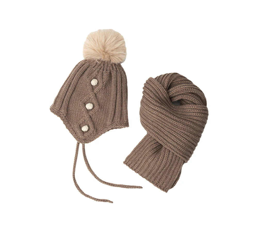 EVERAU® Kids Pom Pom Beanie and Scarf Gift Set Snell - Image 13