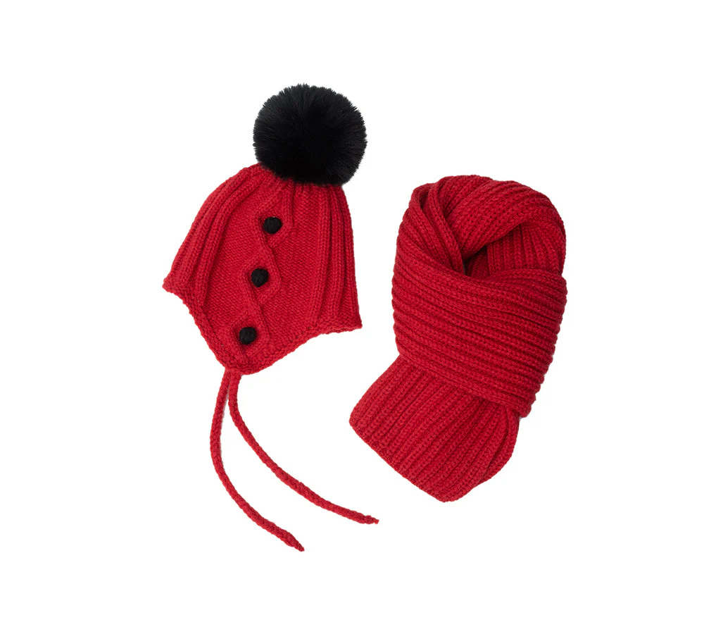 EVERAU® Kids Pom Pom Beanie and Scarf Gift Set Snell - Image 33