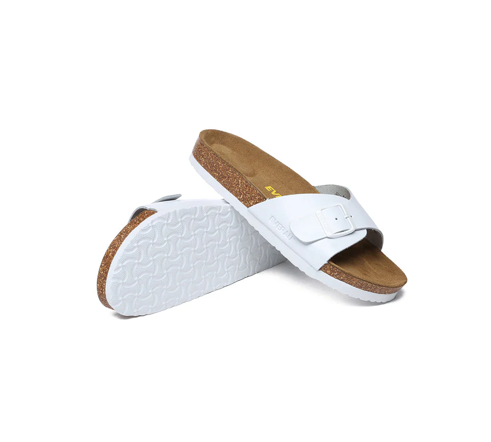 EVERAU® Leather Adjustable Embossed Summer Beach Charms Walk Sandal Slides - Image 3