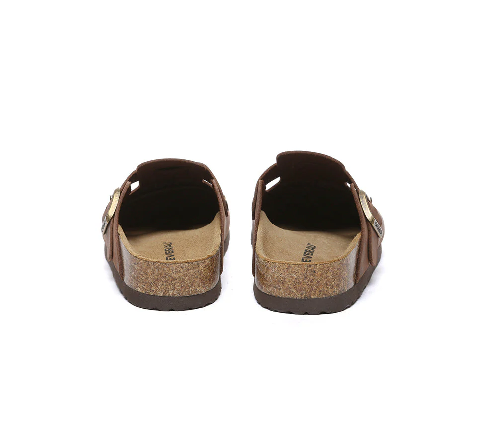 EVERAU® Men Leather Adjustable Buckled Straps Slip-on Flat Sandal Slides Brooklyn - Image 13