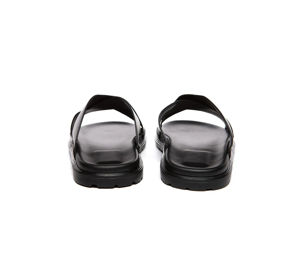 EVERAU® Men Leather Crossover Slip-on Ultra Soft Summer Slides Wyatt - Image 14